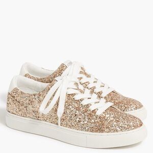 J Crew Gold Glitter Sneakers